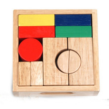 Wooden geometric block set for children